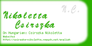 nikoletta csirszka business card